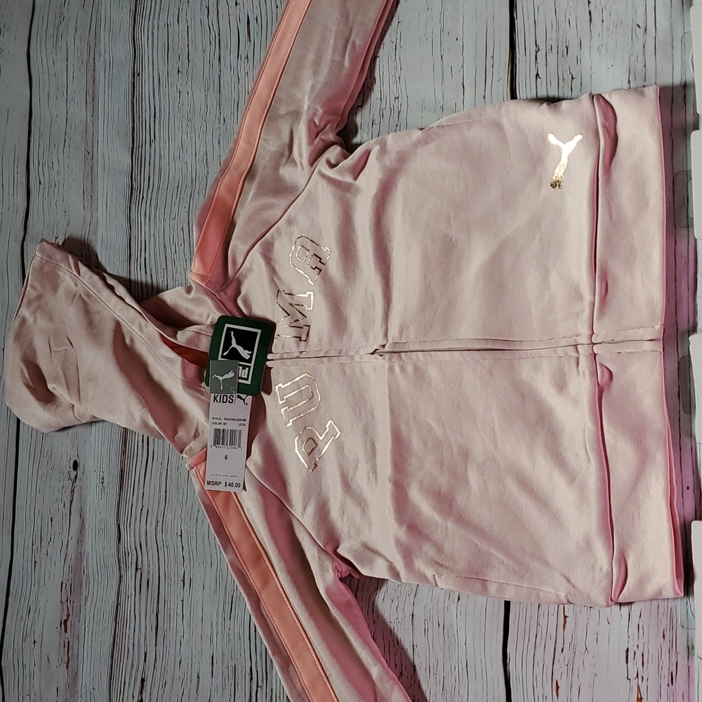 🆕️ PUMA GIRLS HOODED PINK JACKET 👩 - Picture 3 of 9